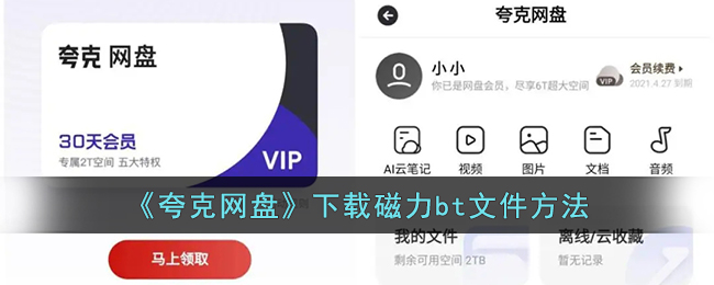 《夸克网盘》下载磁力bt文件方法