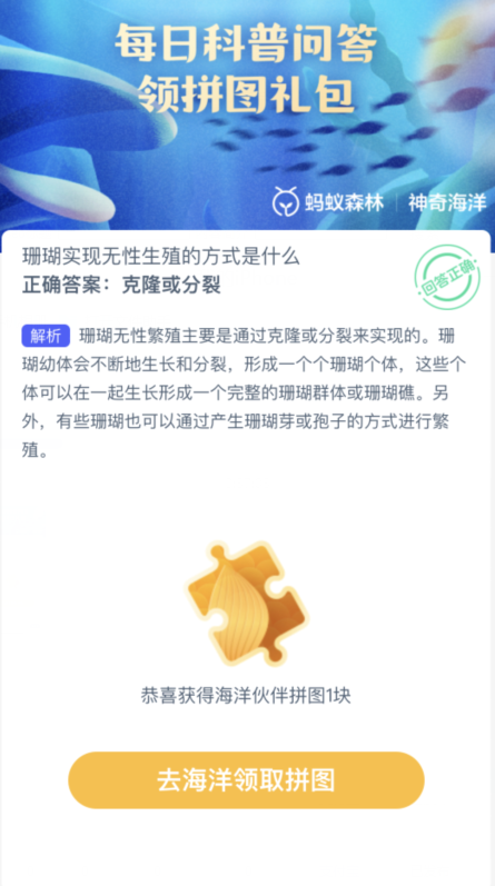 珊瑚实现无性生殖的方式是什么