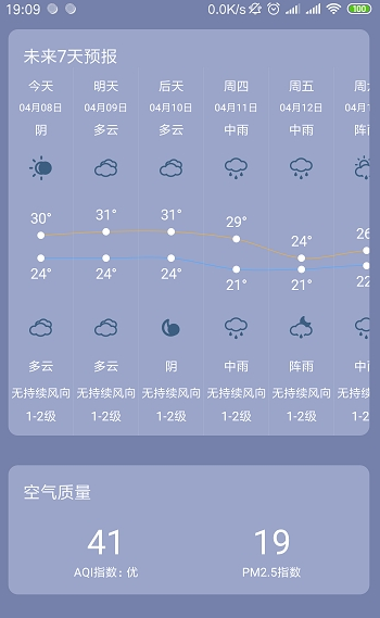 银米天气提供全面生活建议